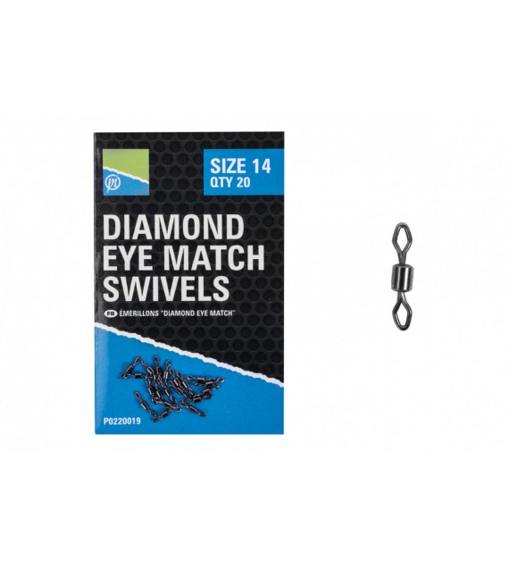 PRESTON DIAMOND EYE MATCH SWIVELS - SIZE 14