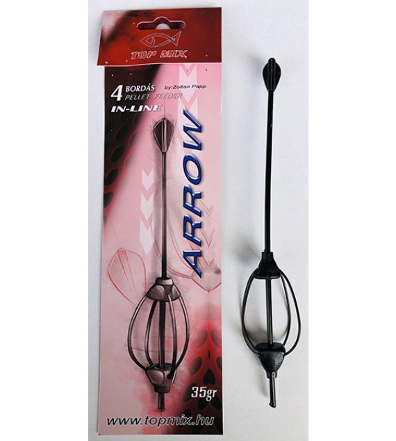 TOP MIX Négybordás arrow method feeder kosár, 35g