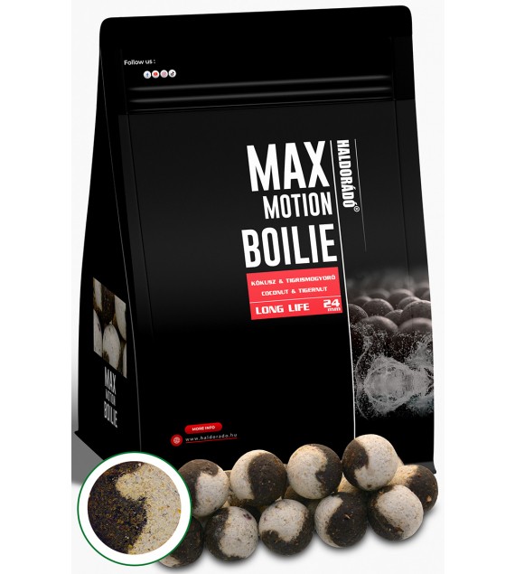Haldorádó MAX MOTION Boilie Long Life 24 mm - Kókusz & Tigrismogyoró