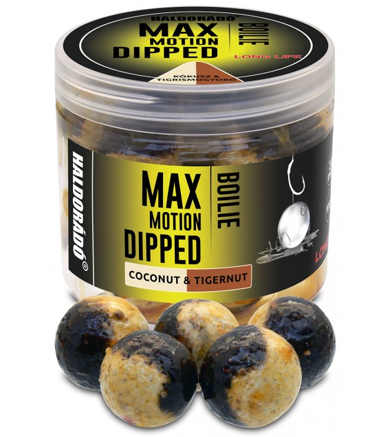 Haldorádó MAX MOTION Boilie Dipped 20 mm - Kókusz & Tigrismogyoró