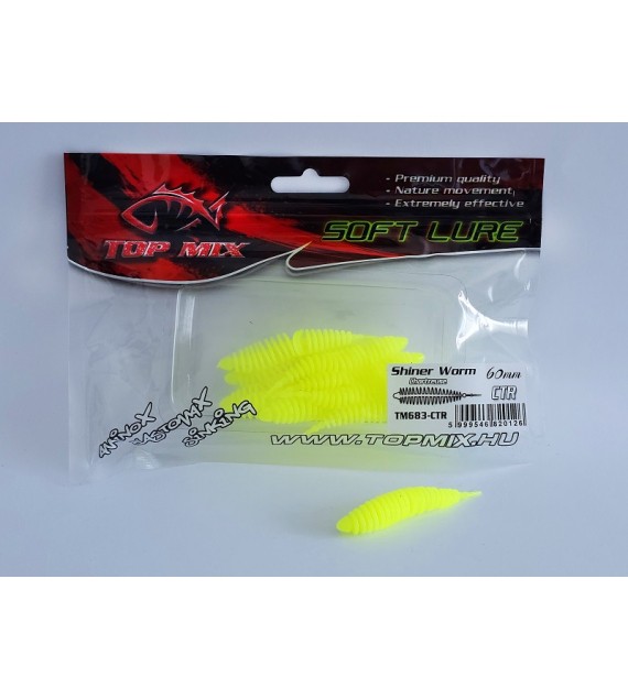 Top Mix Shiner Worm Chartreuse 60 mm 