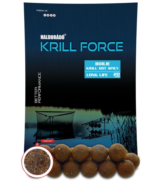 Haldorádó KRILL FORCE Boilie Long Life 20 mm - Krill Hot Spicy