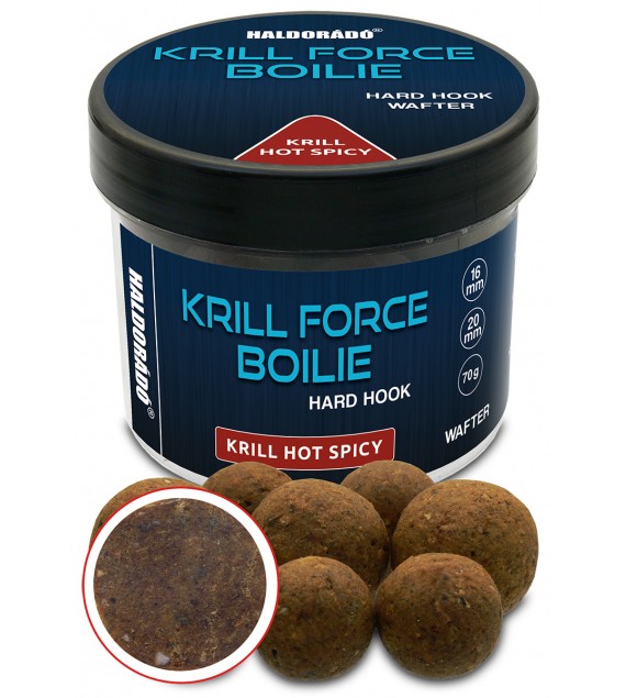 Haldorádó KRILL FORCE Boilie Hard Hook Wafter 16, 20 mm - Krill Hot Spicy