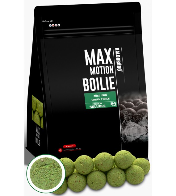Haldorádó MAX MOTION Boilie Premium Soluble 24 mm - Green Force