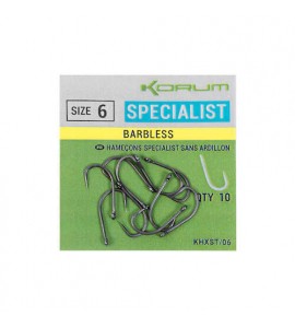 Korum XPERT SPECIALIST BARBLESS HOOKS - SIZE 12 