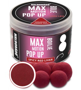 Haldorádó MAX MOTION Boilie Pop Up 16, 20 mm - Fűszeres Vörös Máj