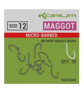 Korum XPERT MAGGOT  BARBED HOOKS - SIZE 12