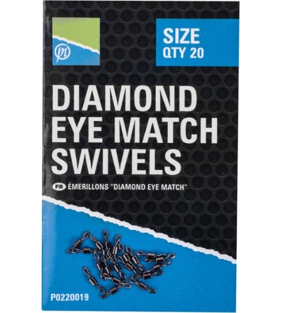 PRESTON DIAMOND EYE MATCH SWIVELS - SIZE 12