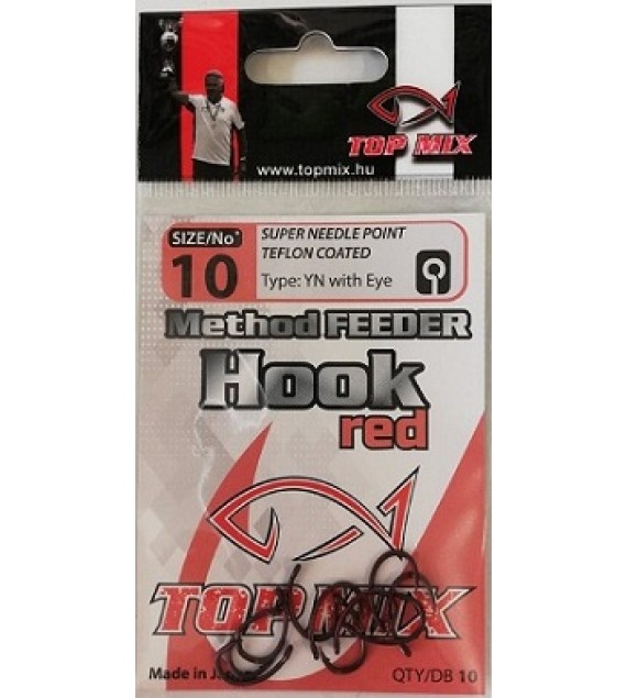 TOP MIX Method Feeder horog #10, vörös