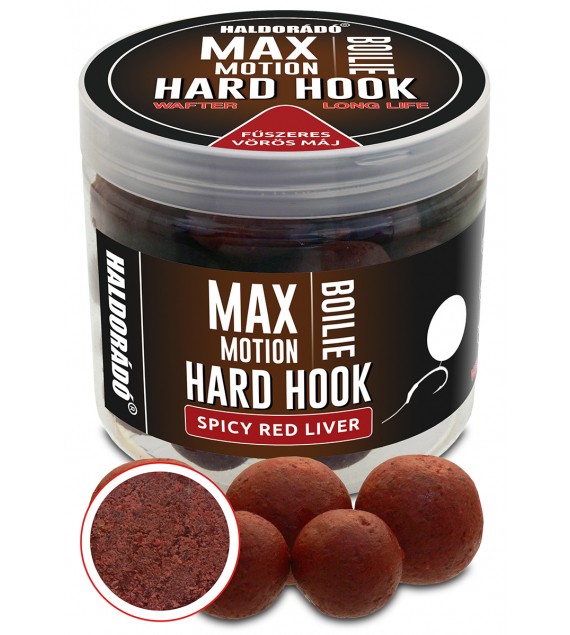 Haldorádó MAX MOTION Boilie Hard Hook Wafter 16, 20 mm - Fűszeres Vörös Máj