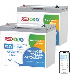 Redodo LiFePO4 12V 100Ah 1,28kWh Group24 BlueTooth akkumulátor