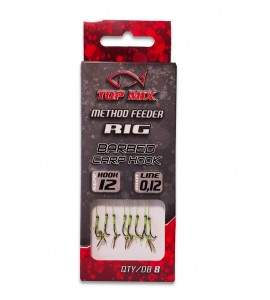 TOP MIX Method Feeder Rig - 12 (előkötött horog csalitüskével)