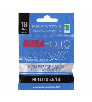 PRESTON Dura Hollo Elastic rakós gumi - Size 18 - Black (fekete 2,8mm)