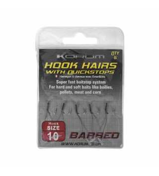 BARBED HOOK HAIRS WITH QUICKSTOPS - SIZE 14