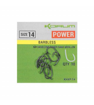 Korum XPERT Power BARBLESS Hooks füles horog - 12 