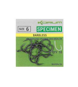 Korum XPERT Specimen BARBLESS Hooks füles horog - 8 