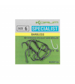 Korum XPERT Specialist BARBLESS Hooks füles horog - 6 