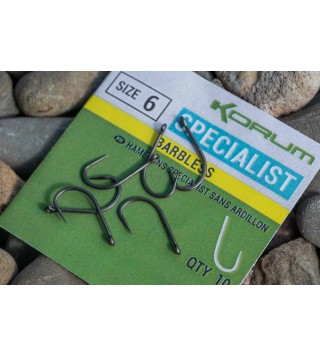 Korum XPERT Specialist BARBLESS Hooks füles horog - 14 