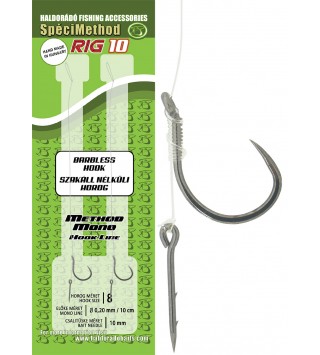 Haldorádó SpéciMethod Rig10 Mono 10 mm / 8 barbless előkötött horog