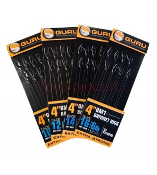 GURU QM1 Bayonet Ready Rigs 4"(10 cm) előkötött horog - 12 QM1 - 9lb/0,22mm