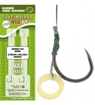 Haldorádó SpéciMethod Rig12 Mono Banded / 12 barbless előkötött horog